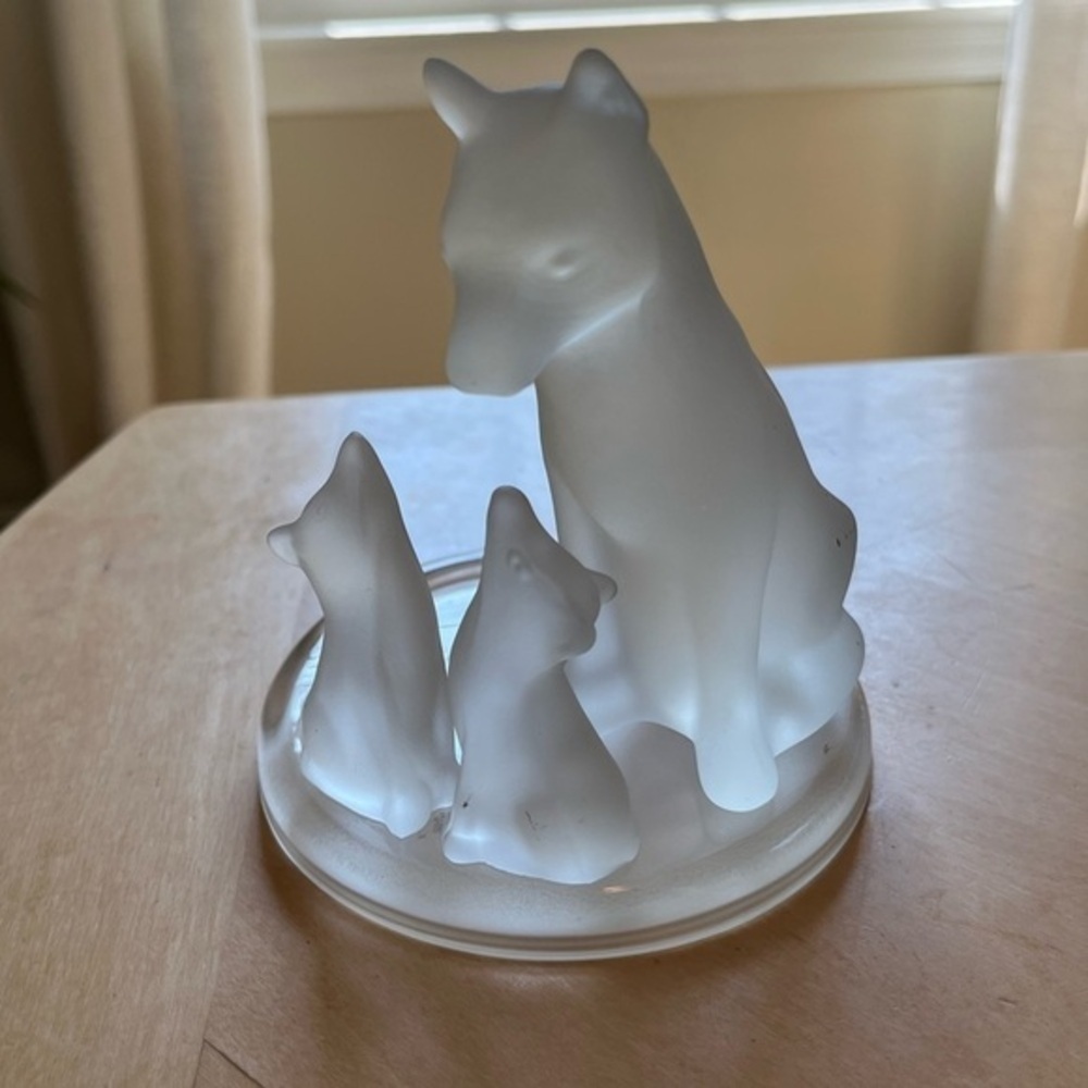 Partylite Wolf Family Frosted Tea Light Votive Holder - Picture 13 of 16
